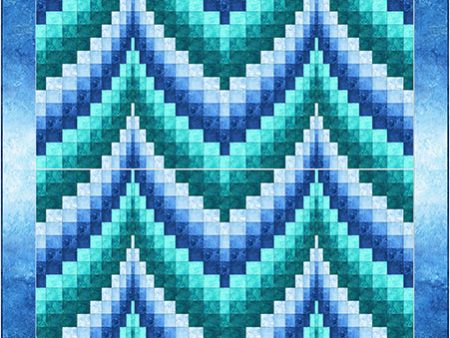 Bargello Ripple 2 Teal Quilt Pattern CJC-57082w  - Wholesale Product For Sale