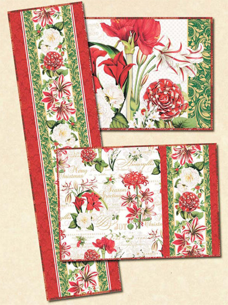 Christmas Tabletop Elegance Reversible Placemats, Table Scarf & Napkins Pattern HHQ-7474w  - Wholesale Product Online Sale