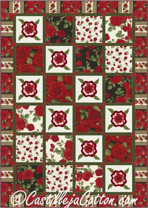 Glamour Roses Quilt Pattern CJC-4992w  - Wholesale Product For Sale